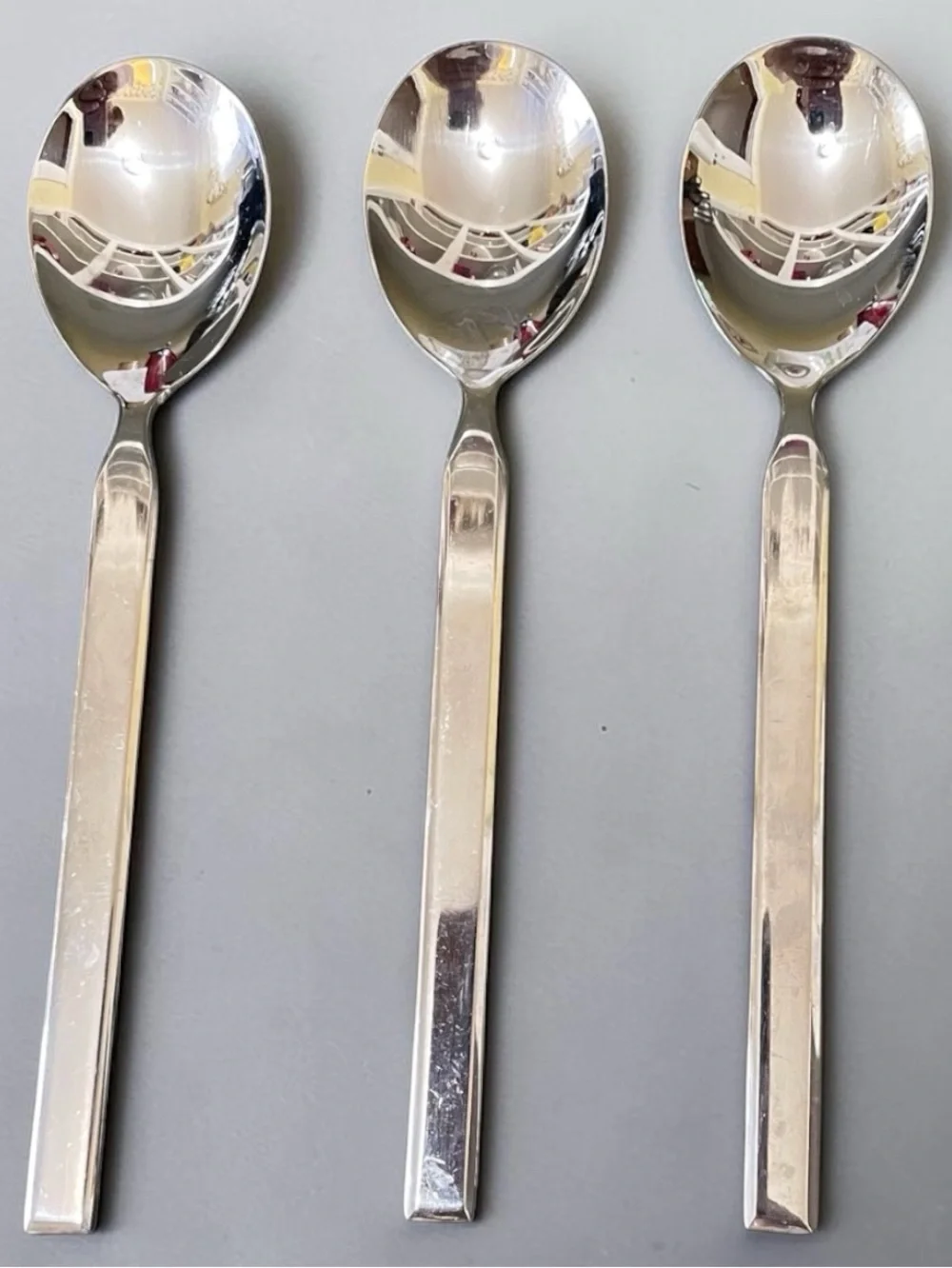 Cambridge Chop/Conversation pattern, set of 4 round spoons for condiments